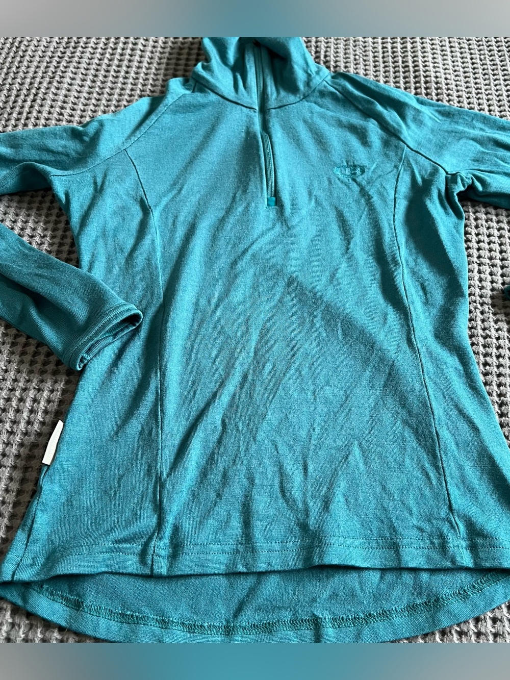 Icebreaker 260 Bodyfit Women’s Wool Teal Quarter-Zip Sweater Size XS